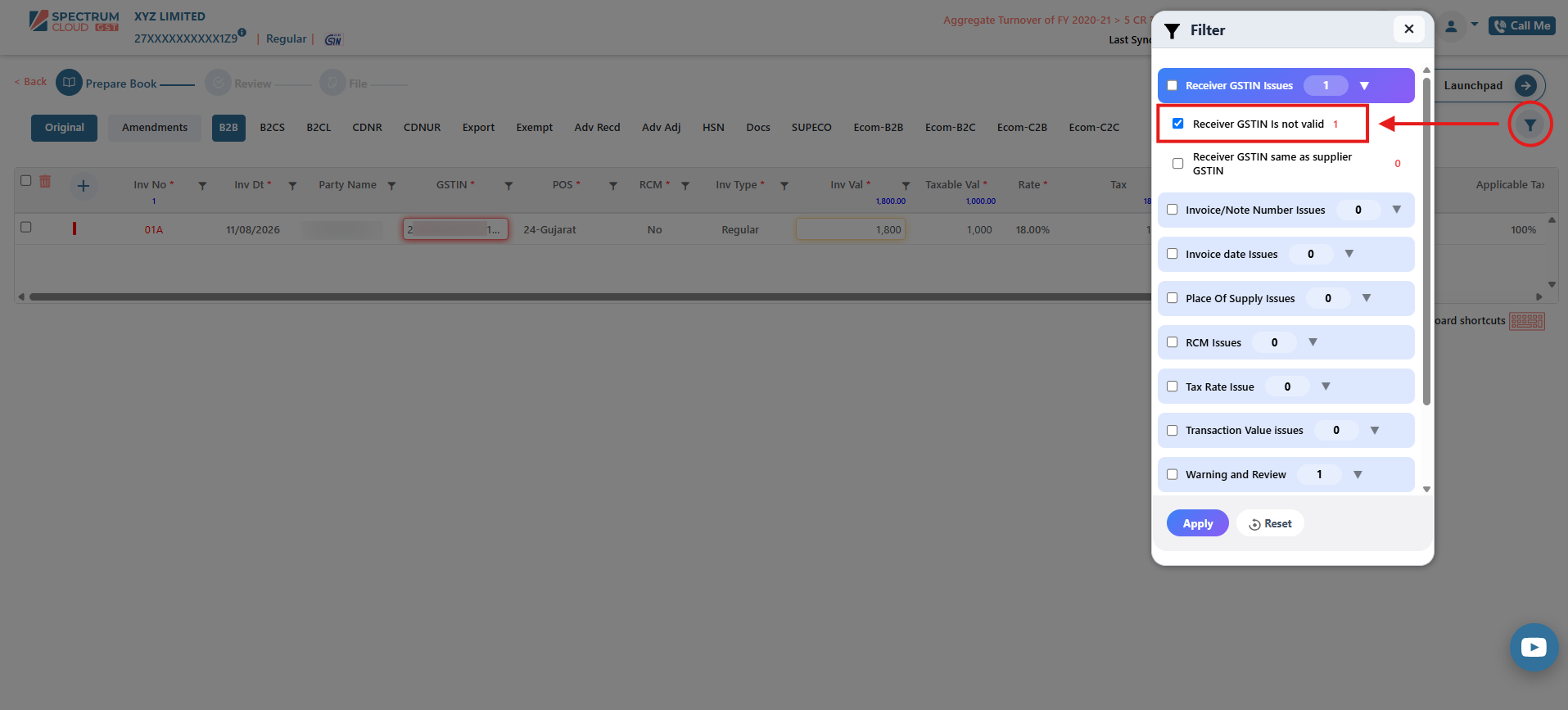 Filter Option