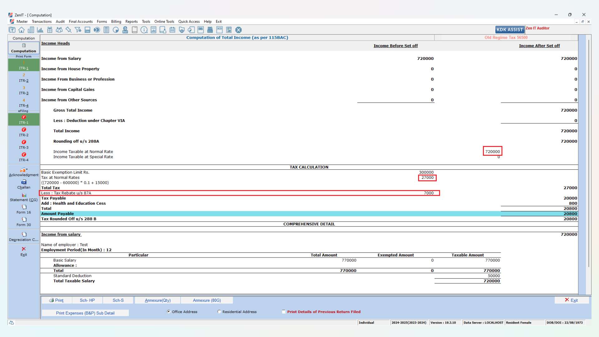 How to Calculate Tax Rebate under Section 87A for AY 202425