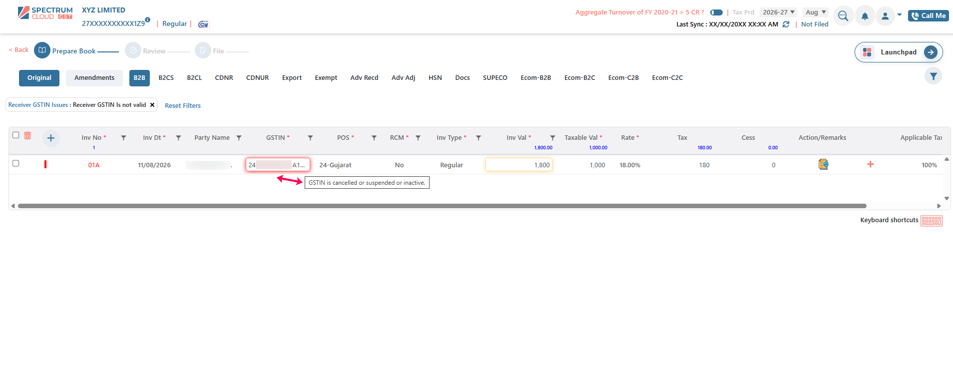 Identify Cancelled or Inactive GSTINs
